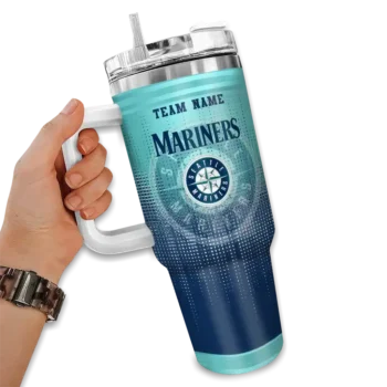 custom seattle mariners gradient dots navy blue curved tumbler fashion forward 1.webp