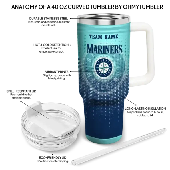 custom seattle mariners gradient dots navy blue curved tumbler new arrival 1.webp