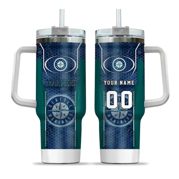custom seattle mariners hexagon armor navy blue curved tumbler best selling 1.webp