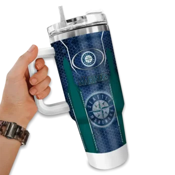 custom seattle mariners hexagon armor navy blue curved tumbler fashion forward 1.webp