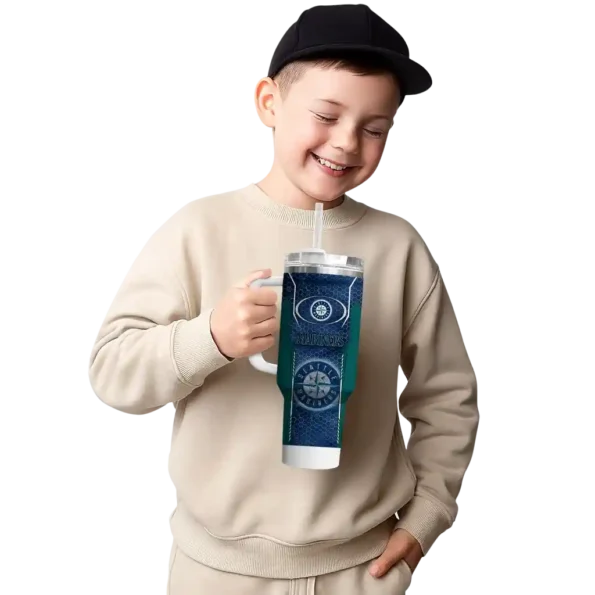 custom seattle mariners hexagon armor navy blue curved tumbler latest model 1.webp