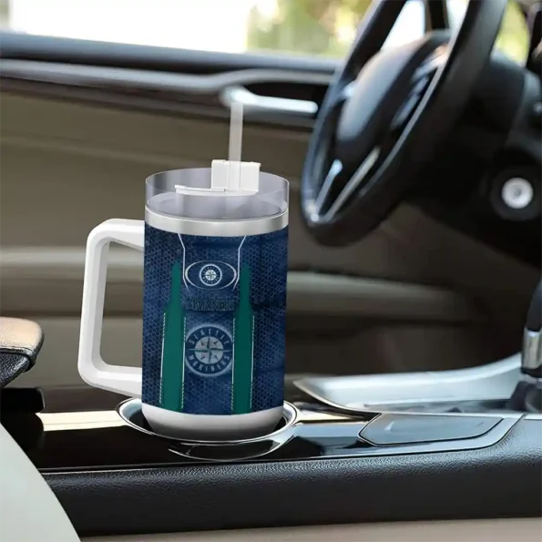 custom seattle mariners hexagon armor navy blue curved tumbler trendy 1.webp