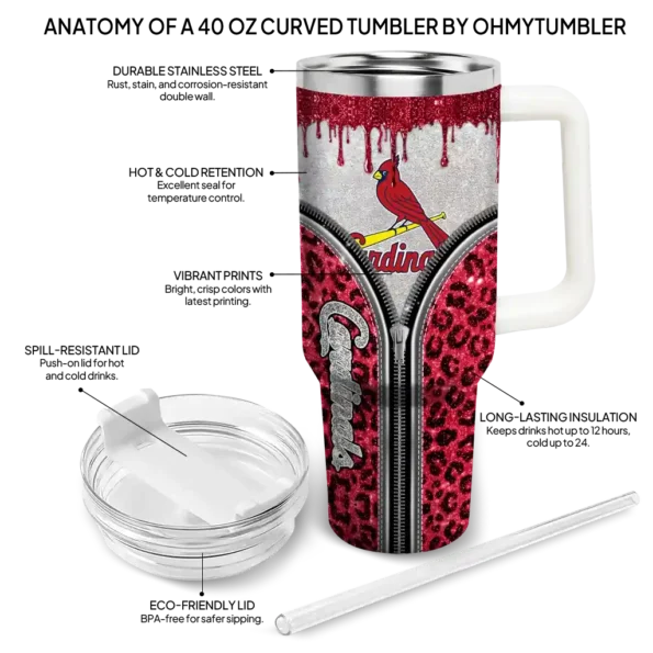 custom st louis cardinals leopard zipper red curved tumbler new arrival 1.webp