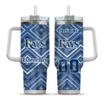 custom tampa bay rays bold diamonds navy curved tumbler best selling 1.webp