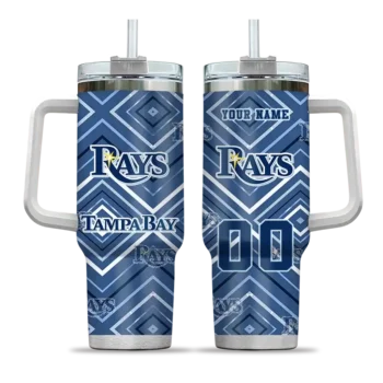 custom tampa bay rays bold diamonds navy curved tumbler best selling 1.webp