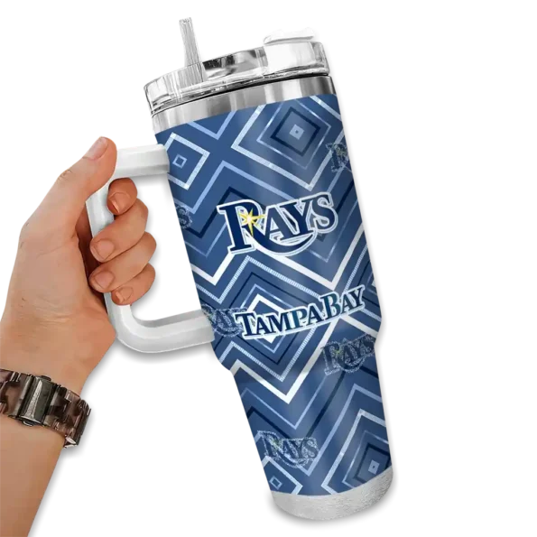 custom tampa bay rays bold diamonds navy curved tumbler fashion forward 1.webp