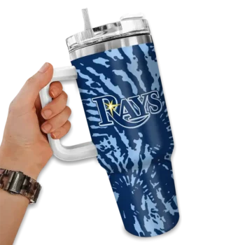 custom tampa bay rays burst swirl navy curved tumbler fashion forward 1.webp