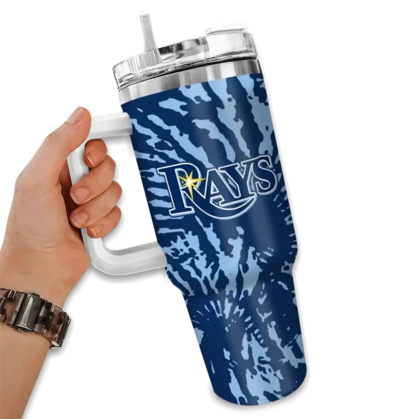 custom tampa bay rays burst swirl navy curved tumbler fashion forward 1.webp