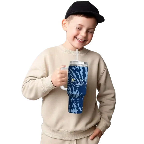 custom tampa bay rays burst swirl navy curved tumbler latest model 1.webp
