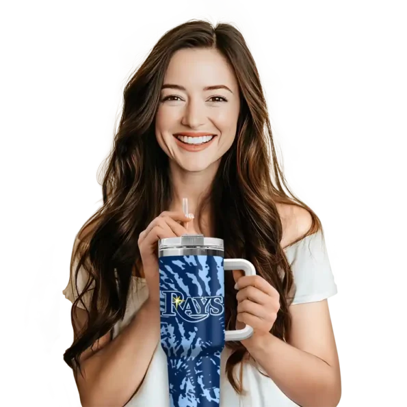 custom tampa bay rays burst swirl navy curved tumbler premium grade 1.webp