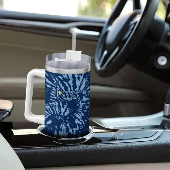 custom tampa bay rays burst swirl navy curved tumbler trendy 1.webp