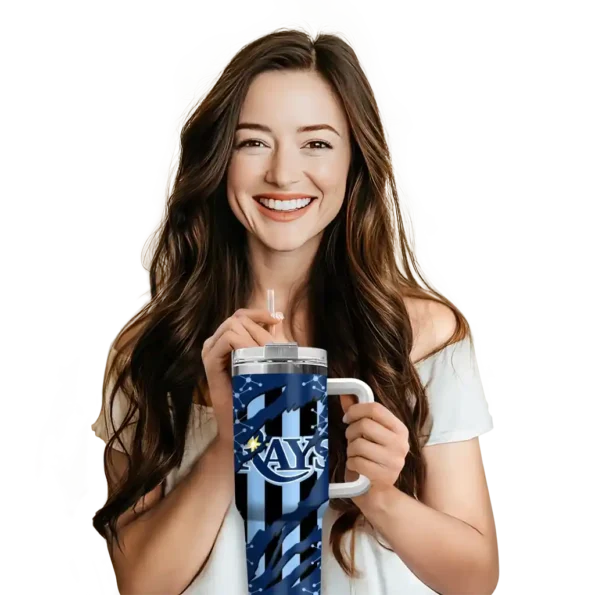 custom tampa bay rays claw cut navy black curved tumbler premium grade 1.webp