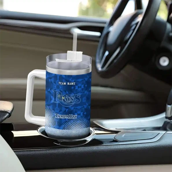 custom tampa bay rays geometric prism navy curved tumbler trendy 1.webp