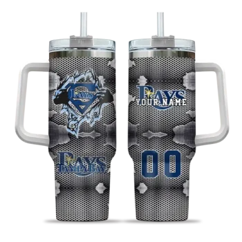 custom tampa bay rays superman shield navy gray curved tumbler best selling 1.webp