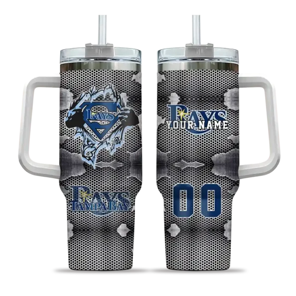 custom tampa bay rays superman shield navy gray curved tumbler best selling 1.webp