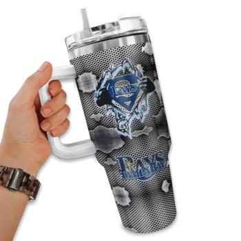 custom tampa bay rays superman shield navy gray curved tumbler fashion forward 1.webp