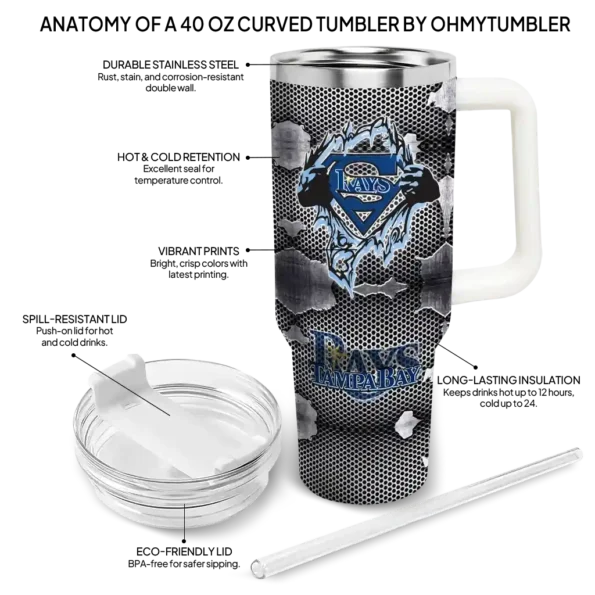 custom tampa bay rays superman shield navy gray curved tumbler new arrival 1.webp