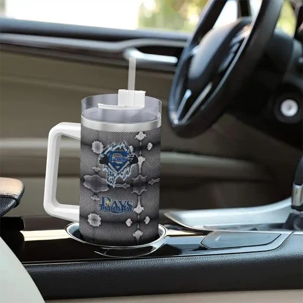custom tampa bay rays superman shield navy gray curved tumbler trendy 1.webp