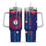 custom texas rangers bullseye drips blue curved tumbler best selling 1.webp