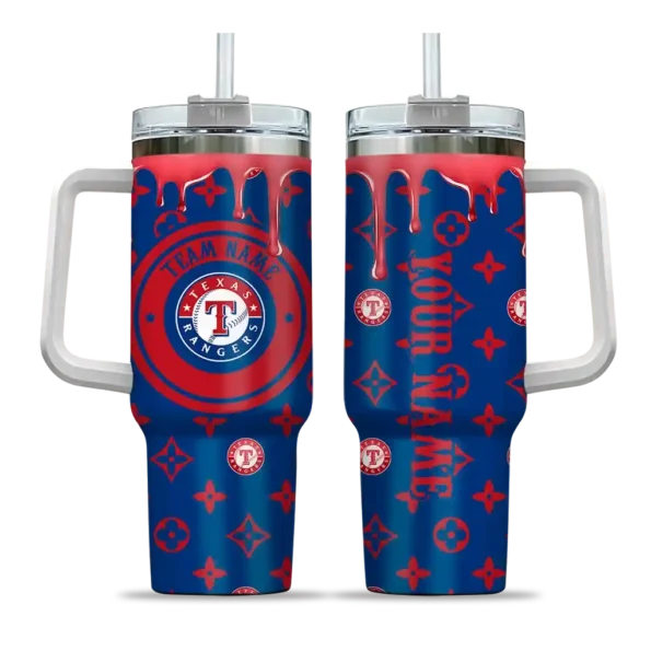 custom texas rangers bullseye drips blue curved tumbler best selling 1.webp
