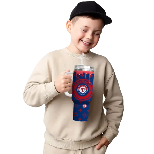 custom texas rangers bullseye drips blue curved tumbler latest model 1.webp