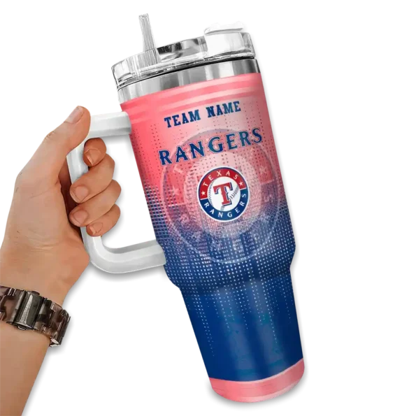 custom texas rangers gradient dots blue curved tumbler fashion forward 1.webp