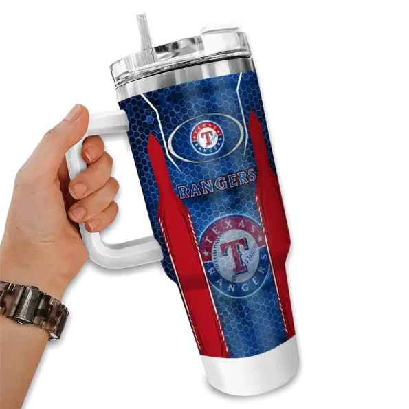 custom texas rangers hexagon armor blue curved tumbler fashion forward 1.webp