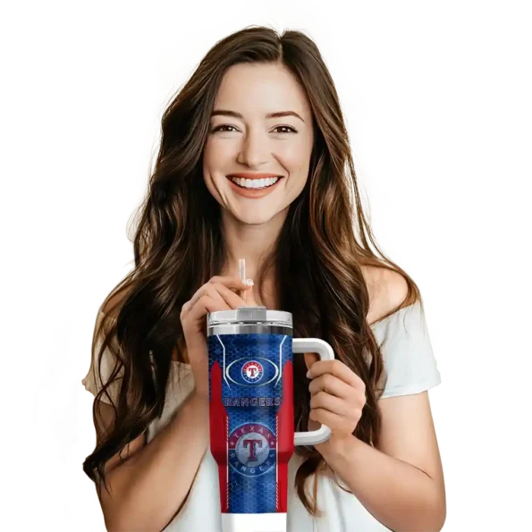 custom texas rangers hexagon armor blue curved tumbler premium grade 1.webp