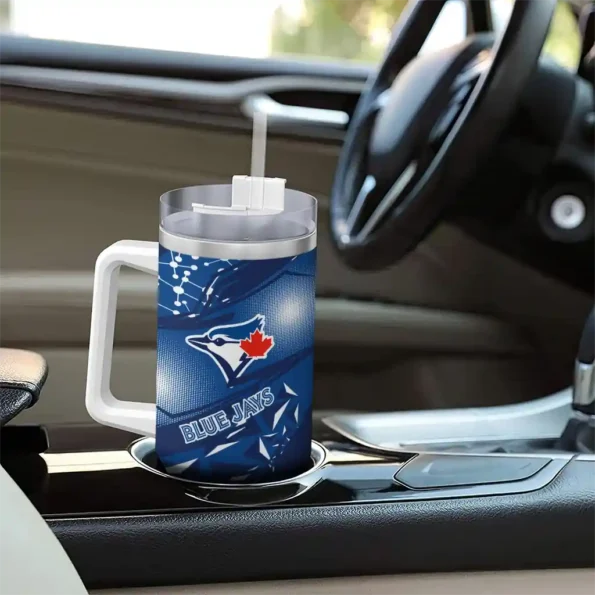 custom toronto blue jays abstract paths blue curved tumbler trendy 1.webp