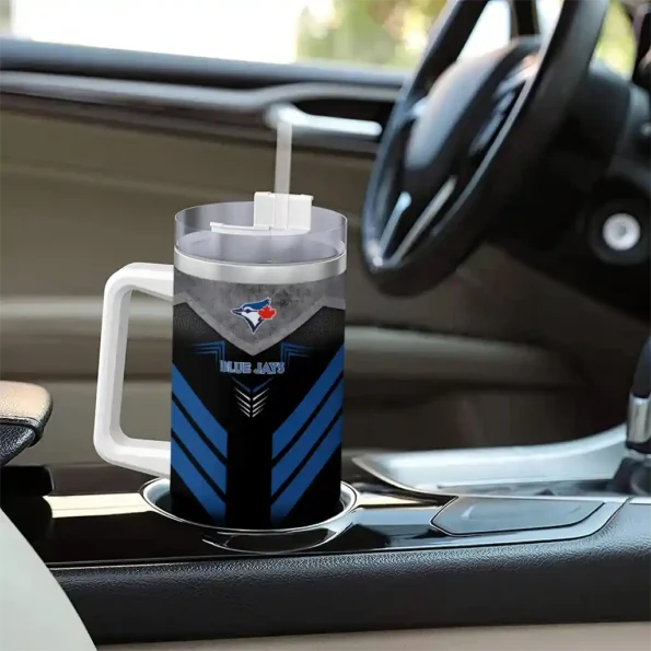 custom toronto blue jays arrow armor blue black curved tumbler trendy 1.webp