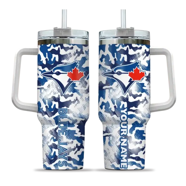 custom toronto blue jays camo mashup blue white curved tumbler best selling 1.webp