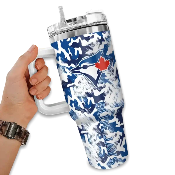 custom toronto blue jays camo mashup blue white curved tumbler fashion forward 1.webp