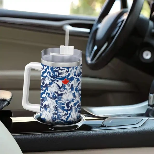 custom toronto blue jays camo mashup blue white curved tumbler trendy 1.webp