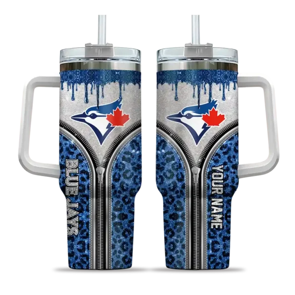 custom toronto blue jays leopard zipper blue curved tumbler best selling 1.webp