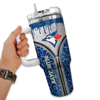 custom toronto blue jays leopard zipper blue curved tumbler fashion forward 1.webp