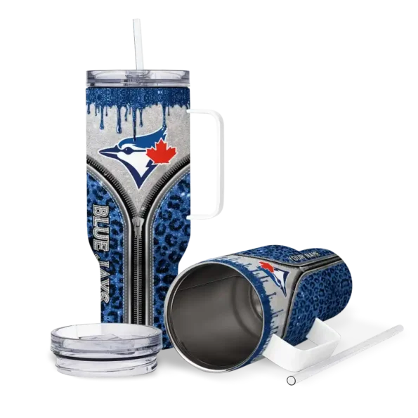 custom toronto blue jays leopard zipper blue curved tumbler high quality 1.webp