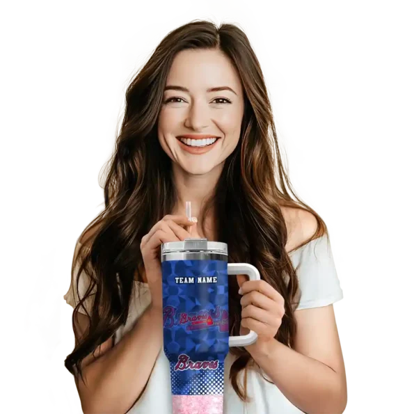 customized atlanta braves geometric prism navy curved tumbler premium grade 1 1.webp