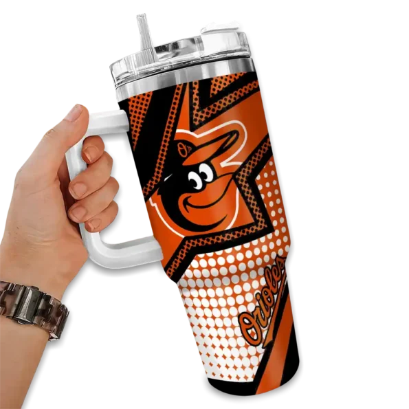 customized baltimore orioles arrow burst orange curved tumbler fashion forward 1 1.webp