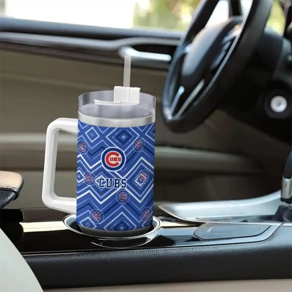 customized chicago cubs bold diamonds blue curved tumbler trendy 1 1.webp