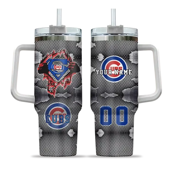 customized chicago cubs superman shield blue gray curved tumbler best selling 1 1.webp
