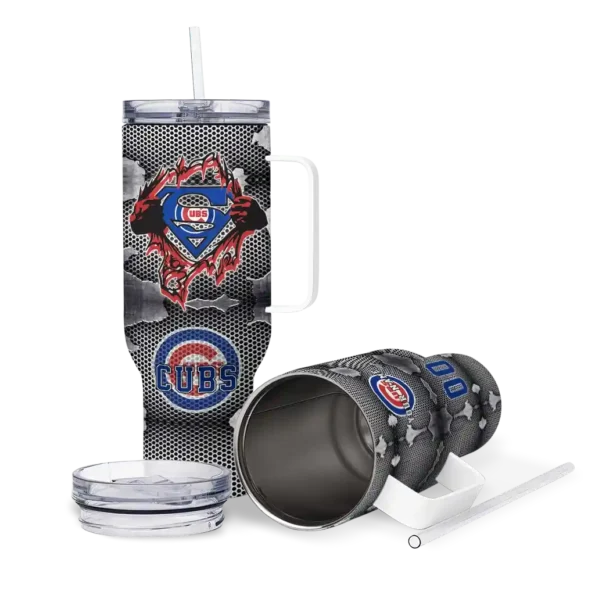customized chicago cubs superman shield blue gray curved tumbler high quality 1 1.webp