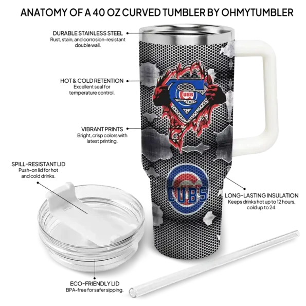 customized chicago cubs superman shield blue gray curved tumbler new arrival 1 1.webp