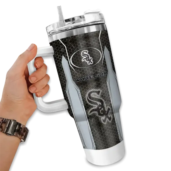 customized chicago white sox hexagon armor black curved tumbler fashion forward 1 1.webp