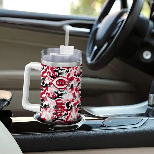 customized cincinnati reds camo mashup red white curved tumbler trendy 1 1.webp