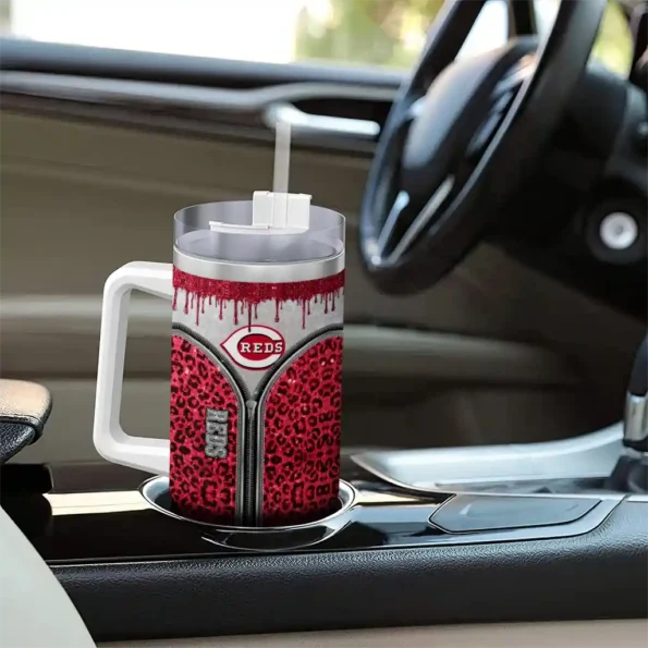 customized cincinnati reds leopard zipper red curved tumbler trendy 1 1.webp