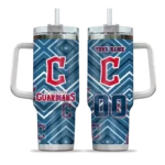 customized cleveland guardians bold diamonds navy blue curved tumbler best selling 1 1.webp