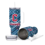 customized cleveland guardians bold diamonds navy blue curved tumbler best selling 1 1.webp