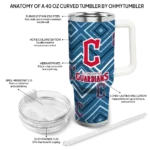 customized cleveland guardians bold diamonds navy blue curved tumbler best selling 1 1.webp