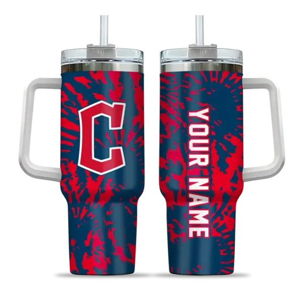 customized cleveland guardians burst swirl navy blue curved tumbler best selling 1 1.webp