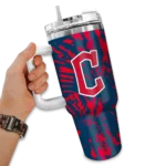 customized cleveland guardians burst swirl navy blue curved tumbler best selling 1 1.webp